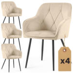 AKORD DIAMANTE kárpitozott szék bézs velúr fekete lábakkal 4 db-os szett (4xDIAMANTE-BEB)