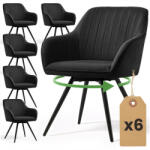 AKORD TURNO Forgószék Welúr Fekete 6 db-os Szett (6xTURNO-BLB)