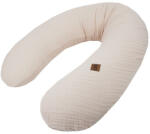 EKO Szoptatós Párna Muszlinból Beige 180cm - Ergonomikus Támasz Szoptatáshoz és Pihenéshez, Puha Légáteresztő Anyag