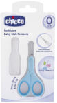 Chicco Kerek Hegyű Olló Kék - Biztonságos Körömvágás Babáknak, Lekerekített Végű, Precíz és Kímélő Kialakítás