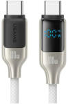 USAMS USB-C to USB-C kábel 100W 1.2m Digital Display, Zinc Alloy, gyorstöltésű adatkábel HX Seri (SJ742USB02)
