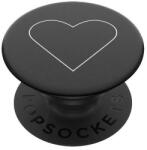 Popsockets 2 White Heart 800667 - Standard telefonfogó és állvány fekete (800667)