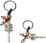  Roata de rugaciune amuleta breloc Feng Shui 10 cm cu simboluri chinezesti si Nod Mistic pentru purificare energetica