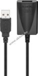 Goobay aktív USB 2.0 hosszabbító kábel 5m fekete