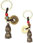  Mana lui Buddha amuleta breloc Feng Shui 10 cm cu monede chinezesti pentru pace interioara si armonie