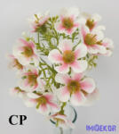  Apró virágos szálas díszítő 33cm - Fehér-Rózsaszín