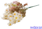  Apró virágos 5 ágú selyem csokor 38cm - Fehér