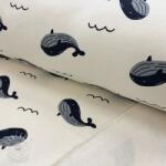  Szabadidő anyag fésült JOGGING Whales ecru