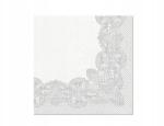 Paw Szalvéta Ezüst csipke 40 cm 50 db Airlaid Esküvő (paw)