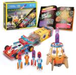 CubicFun 3D пъзел Cubic Fun от 88 части - 2 в 1 Ракета и състезателна кола (DS1099h)