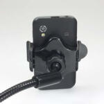 Logo Suport pentru telefon mobil, PDA, Logo GPS articulat, pentru masina, latime reglabila, negru, plastic, cu adaptor USB 1.5 A, negru, mobil