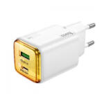 hoco. N52 Monsoon hálózati gyorstöltő (USB - Type-C) (PD) 20w + QC3.0 fehér (N52 wh) - aqua