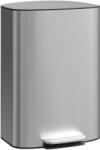 HomCom 50L pedálos szemetes, csillapított fedéllel, 90°-os nyitással és kivehető vödörrel, rozsdamentes acélból, szürke (851-061V00GY)