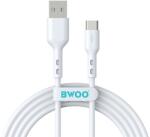 Bwoo Adat- és töltőkábel, BWOO BO-X172C 3A, USB - USB Type-C, 1 m, fehér