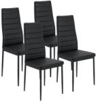 Juskys Set scaune bucătărie/sufragerie, 4 buc, PVC negru, structură (300382)