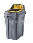 PLANET Szemetes kuka műanyag szelektív 50 literes antracit/sárga UP294-214 (PLANET_63665) (PLANET_63665)
