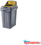Planet Szemetes kuka műanyag szelektív 50 literes antracit/sárga UP294-214 (63665) - nyomtassotthon