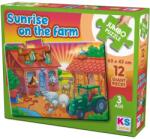 KS Games Puzzle KS Games din 12 XXL piese- Răsărit de soare la fermă (JP31005) Puzzle