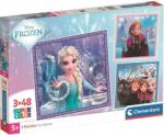 Clementoni Puzzle pentru copii Clementoni din 3 x 48 piese - Regatul de gheață (25021) Puzzle