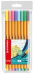 STABILO Liner, set, 0, 4 mm, STABILO "Point 88", 8 culori pastelate, 8 buc