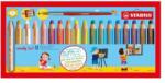STABILO Set creioane colorate STABILO Woody 3 în 1, 18 bucăți (ascuțitoare + pensulă)