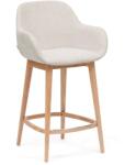 Kave Home Bézs kárpitozott karfás bárszék (ülésmagasság 66 cm) Konna - Kave Home