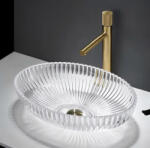 Rea Nicole pultra tehető edzett üveg mosdó 51x35 cm, átlátszó REA-U4701 (REA-U4701)