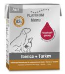 PLATINUM Menu Iberico+Turkey - nedvestáp felnőtt kutyák számára 375 g - csui