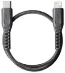 Uniq Flex kábel USB-C-Lightning 18W nylon 30cm szénszürke (UNIQ-FLEX030(CTMFI)-GREY)