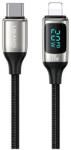 USAMS Fonott kábel U78 USB-C to Lightning LED 1.2m 20W PD Gyors Töltés fehér SJ545USB02 (US-SJ) (SJ545USB02)