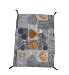  Hinta/lógó fekhely görényeknek 32x42 cm Szürke - sárga szívekkel - NAGY