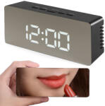 Verk Group Óra ébresztőóra hőmérő tükör led riasztás dátum 4in1 (01457_CZ)