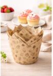  Kraft Muffin Papír, Cupcake - Mintás 12 db