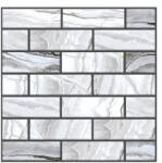  10 x Placi Tapet Autocolant 3D cu Imitatie de Marmura Dreptunghiulara, 30x30 cm Gri (129746)