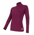 Sensor Merino Df cipzáras póló Női hosszú ujjú Lila S (15100032-00)
