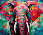 Alkotásutca Színes elefánt - Számfestő készlet kereten 40x50