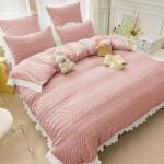Dormy Ágyneműhuzat kreppelt 6 részes, Damma, Finom pamut (flanel), Rózsaszín (JO-37994)