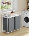 Vasagle Szennyeskosár, Vasagle, fehér-világosszürke, 73x33x71 cm (BLH201W11)