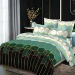 Pucioasa Ágyneműhuzat-garnitúra 6 részes, Geometric Green, Finom pamut (flanel) (LGH-East-75405)