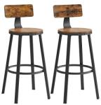 Vasagle Bárszék szett 2 darabos, Vasagle, rozsdás barna, 73 cm, LBC026B01V1 (LBC026B01V1)