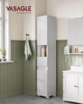 VASAGLE Fürdőszobai tárolószekrény, Vasagle, fehér, 170x30x30 cm (BBC560P31-LR)