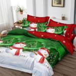 Pucioasa Karácsonyi gumis ágyneműhuzat, Noel V36, 6 részes, Finom pamut, 180x200 (SEPXMEL-54342)