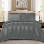 Dormy Ágyneműhuzat-garnitúra 4 részes, Damasc Stripe, Finom pamut (flanel), Antracit (PRVDMSEL-70991)