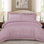 Dormy Ágyneműhuzat-garnitúra 4 részes, Damasc Stripe, Finom pamut (flanel), Sötétlila (PRVDMSEL-71003)