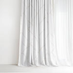 Goldea pamut függöny - geometriai vonalak fehéren 160x150 cm