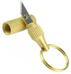 Dodaco Breloc pentru chei, model cutit multifunctional pentru deschiderea pachetelor si plicurilor, otel inoxidabil, finisaj auriu, 28x9 mm