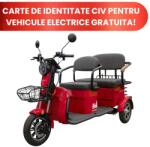 Evotools Triciclu Electric Persoane Bancheta Dubla TRP1200, 1200 W Autonomie 28 km, viteza maxima de 25 km, Rosu, Fara Permis (Copy 1)