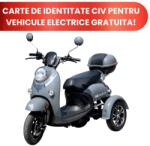Beldeny Triciclu Electric Persoane TRP800, 800W, Autonomie 50 km, Gri, Fara Permis