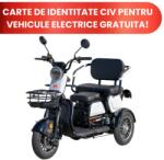 Beldeny Triciclu Electric Persoane TRP1000, putere 1000W, 50 km autonomie, alb-negru, Fara Permis