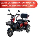 Beldeny Triciclu Electric Persoane TRP1000, putere 1000W, 50 km autonomie, rosu-negru, Fara Permis